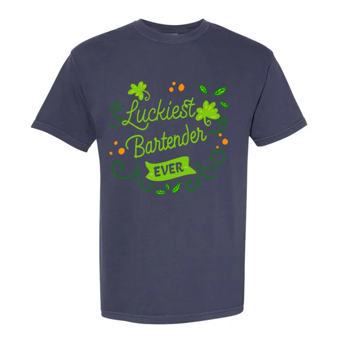 Luckiest Bartender Ever Matching St Patrick's Day Irish Gift Garment-Dyed Heavyweight T-Shirt