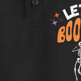 LetS Boogie Funny Skeleton Dance Retro Halloween Dry Zone Grid Performance Polo