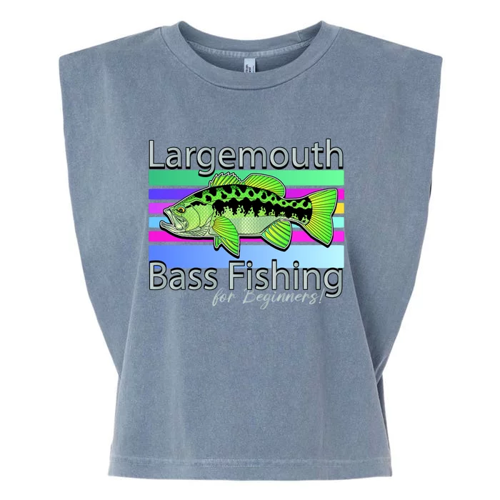 Largemouth Bass Fishing For Beginners Garment-Dyed Women's Muscle Tee