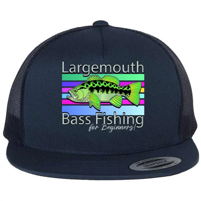 Largemouth Bass Fishing For Beginners Flat Bill Trucker Hat