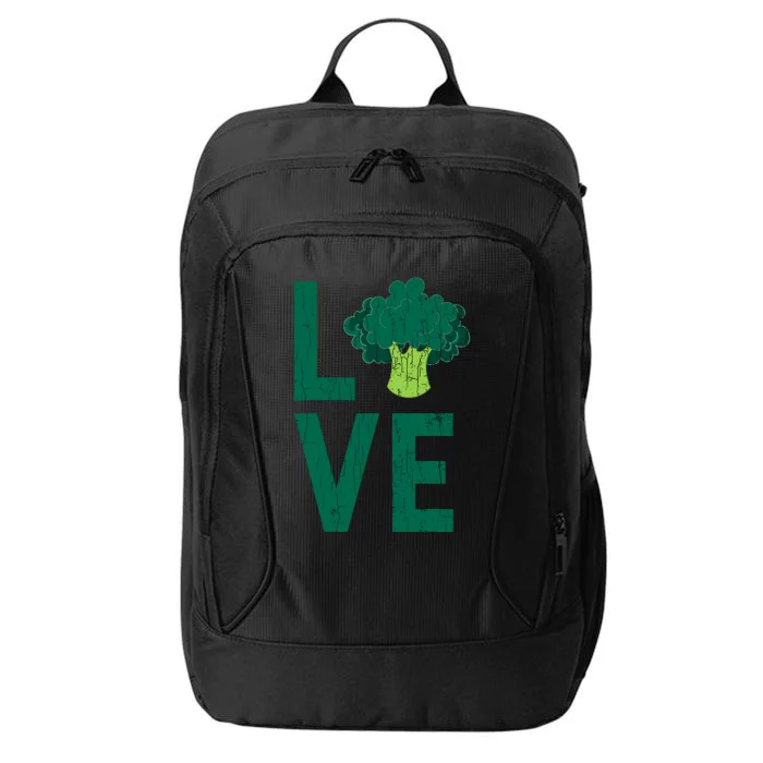 Love Broccoli Funny Vegan Vegetables Vegetarian Graphic City Backpack