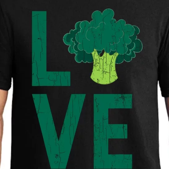 Love Broccoli Funny Vegan Vegetables Vegetarian Graphic Pajama Set