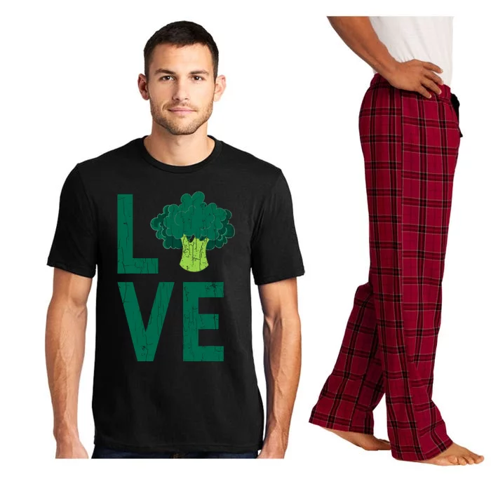 Love Broccoli Funny Vegan Vegetables Vegetarian Graphic Pajama Set