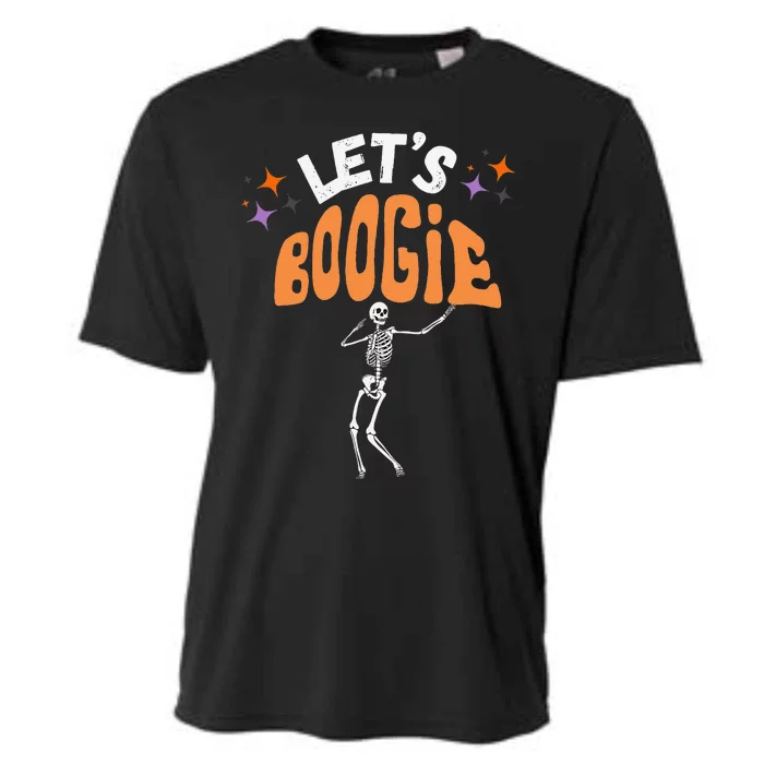 LetS Boogie Funny Skeleton Dance Retro Halloween Premium Cooling Performance Crew T-Shirt