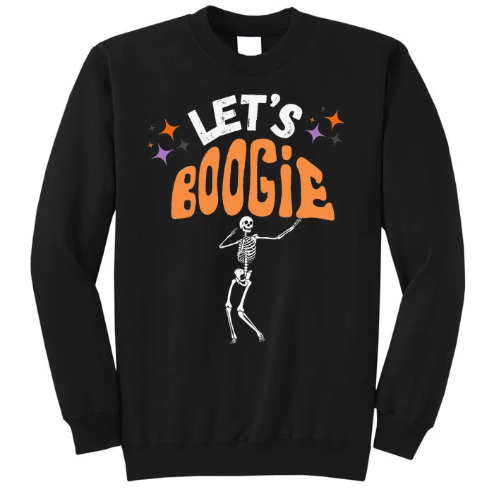 LetS Boogie Funny Skeleton Dance Retro Halloween Premium Tall Sweatshirt