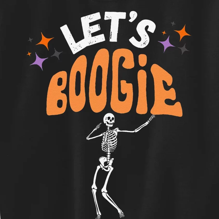 LetS Boogie Funny Skeleton Dance Retro Halloween Premium Kids Sweatshirt