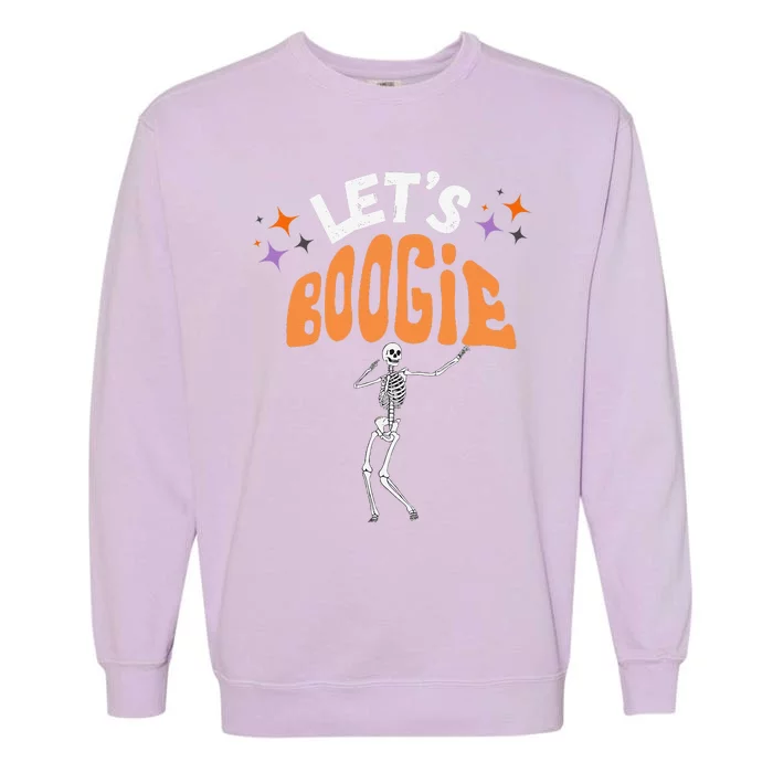 LetS Boogie Funny Skeleton Dance Retro Halloween Premium Garment-Dyed Sweatshirt