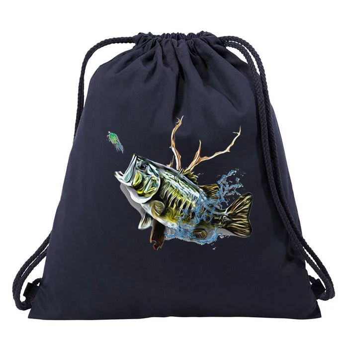 Largemouth Bass Fishing Largemouth Bass Drawstring Bag