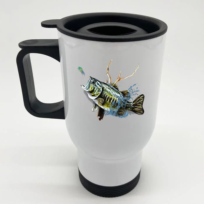 Largemouth Bass Fishing Largemouth Bass Front & Back Stainless Steel Travel Mug