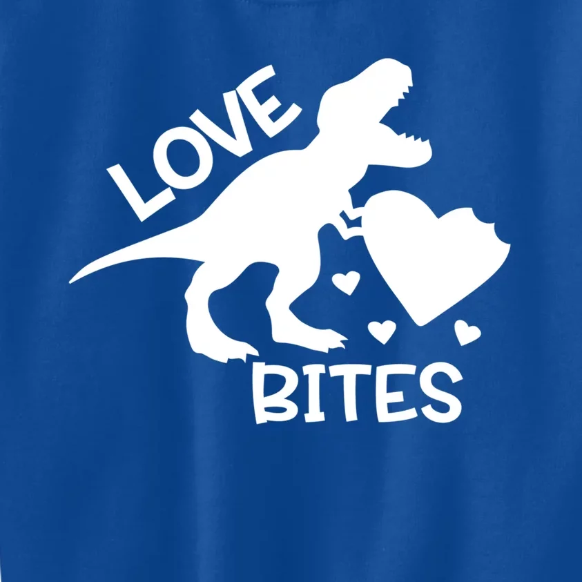 Love Bites Funny T Rex Valentines Dinosaur Cool Gift Kids Sweatshirt