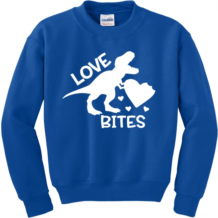 Love Bites Funny T Rex Valentines Dinosaur Cool Gift Kids Sweatshirt