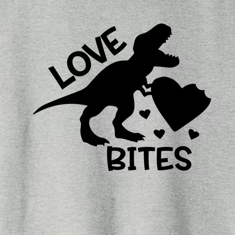 Love Bites Funny T Rex Valentines Dinosaur Cool Gift Women's Crop Top Tee