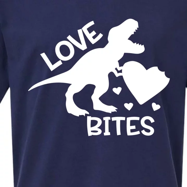 Love Bites Funny T Rex Valentines Dinosaur Cool Gift Sueded Cloud Jersey T-Shirt