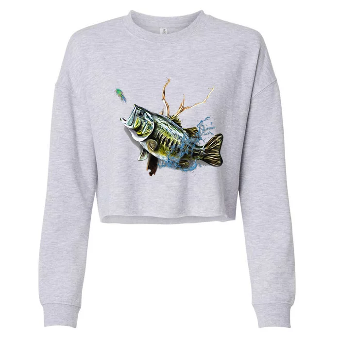 Largemouth Bass Fishing  & Largemouth Bass Cropped Pullover Crew