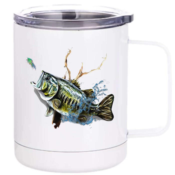 Largemouth Bass Fishing  & Largemouth Bass Front & Back 12oz Stainless Steel Tumbler Cup