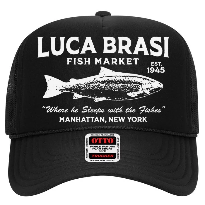 Luca Brasi Fish Market The Godfather Fishing High Crown Mesh Trucker Hat