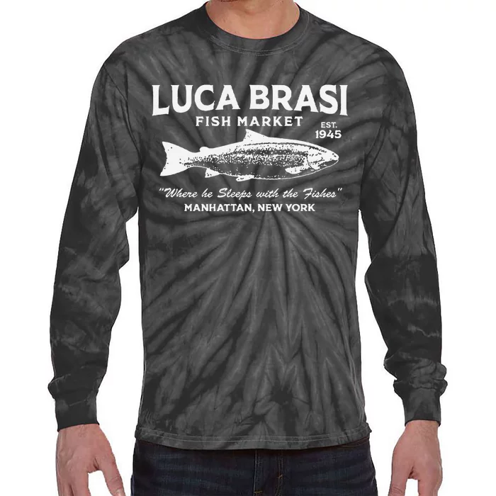 Luca Brasi Fish Market The Godfather Fishing Tie-Dye Long Sleeve Shirt