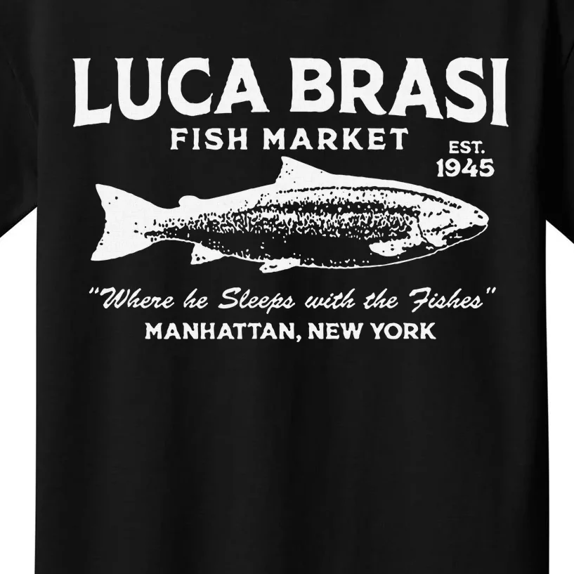 Luca Brasi Fish Market The Godfather Fishing Kids T-Shirt