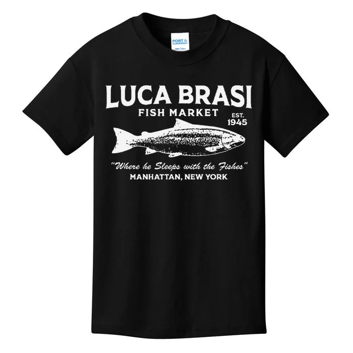 Luca Brasi Fish Market The Godfather Fishing Kids T-Shirt