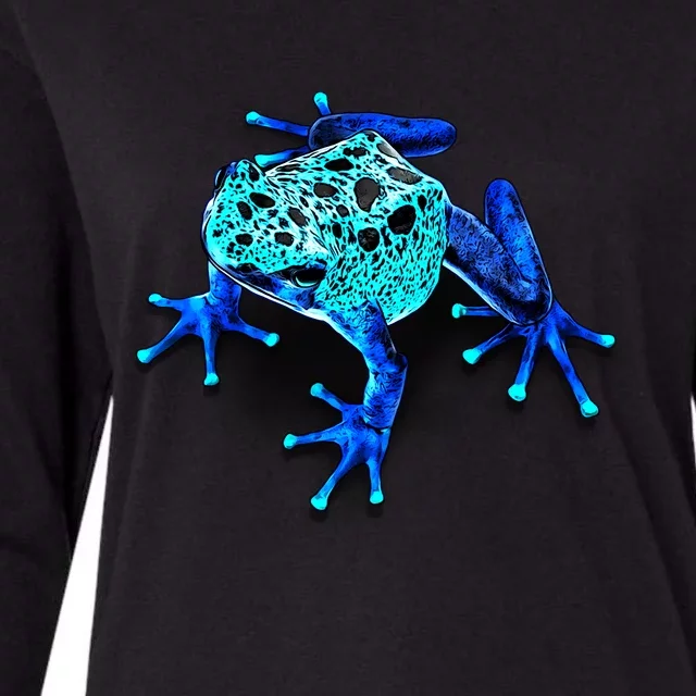 Little Blue Frog With Spots Womens Cotton Relaxed Long Sleeve T-Shirt