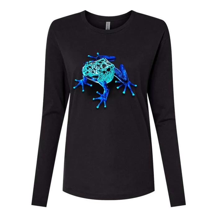 Little Blue Frog With Spots Womens Cotton Relaxed Long Sleeve T-Shirt