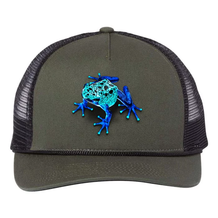 Little Blue Frog With Spots Retro Rope Trucker Hat Cap