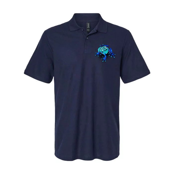 Little Blue Frog With Spots Softstyle Adult Sport Polo