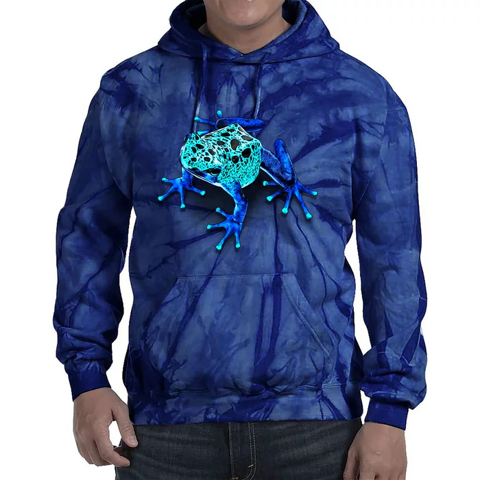 Little Blue Frog With Spots Tie Dye Hoodie