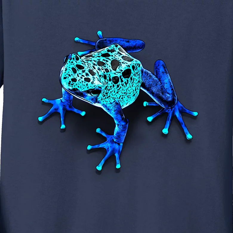 Little Blue Frog With Spots Kids Long Sleeve Shirt