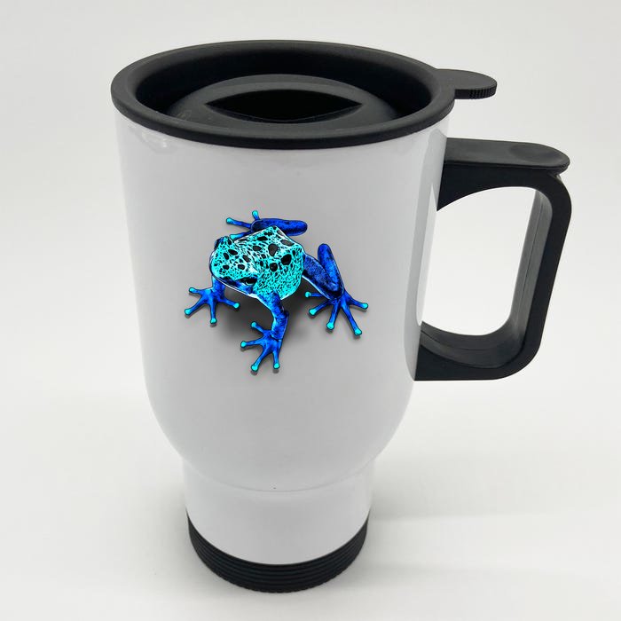 Little Blue Frog With Spots Front & Back Stainless Steel Travel Mug