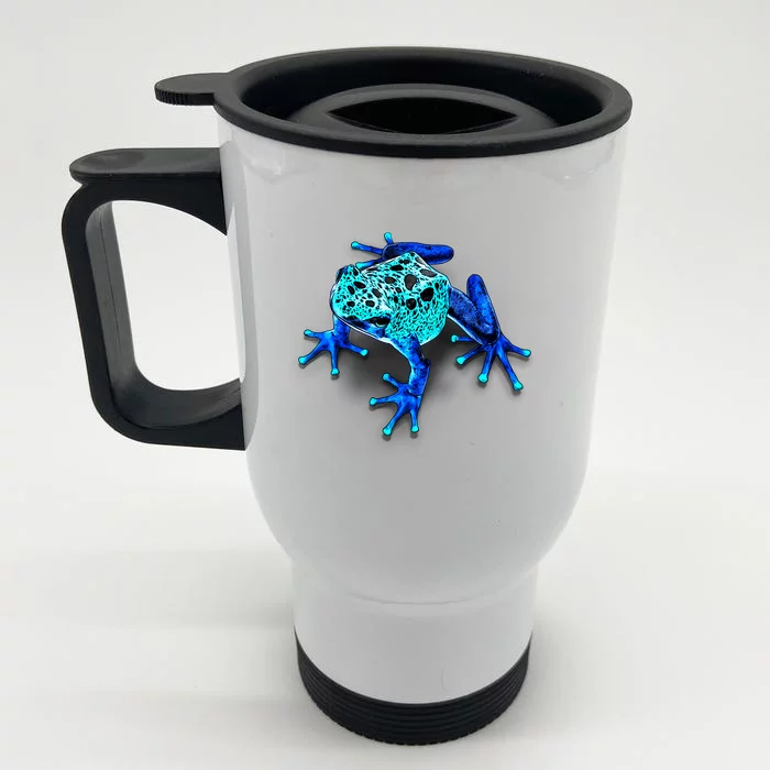 Little Blue Frog With Spots Front & Back Stainless Steel Travel Mug