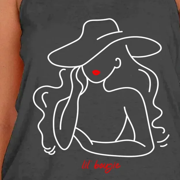 Lil Bougie Funny Funny Ladies Night Party Gift Women's Knotted Racerback Tank