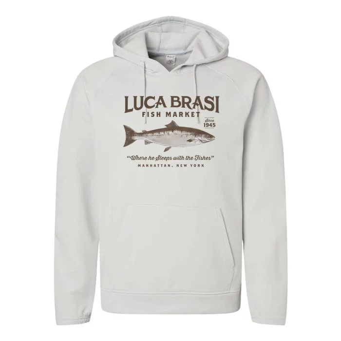 Luca Brasi Fish Market Est 1945 Fishing Performance Fleece Hoodie