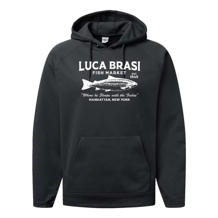 Luca Brasi Fish Market The Godfather Est 1945 Fishing Performance Fleece Hoodie