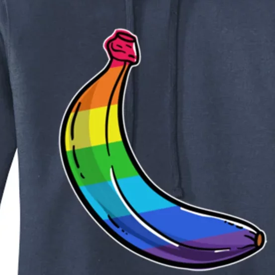 Lgbtq Banana Funny Pride Graphic Cute Rainbow Style Gift Women's Pullover Hoodie