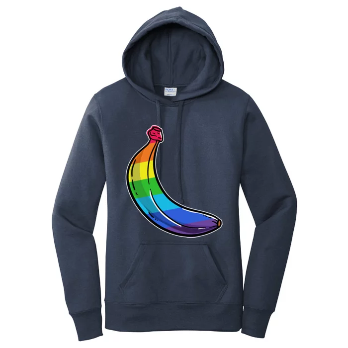 Lgbtq Banana Funny Pride Graphic Cute Rainbow Style Gift Women's Pullover Hoodie