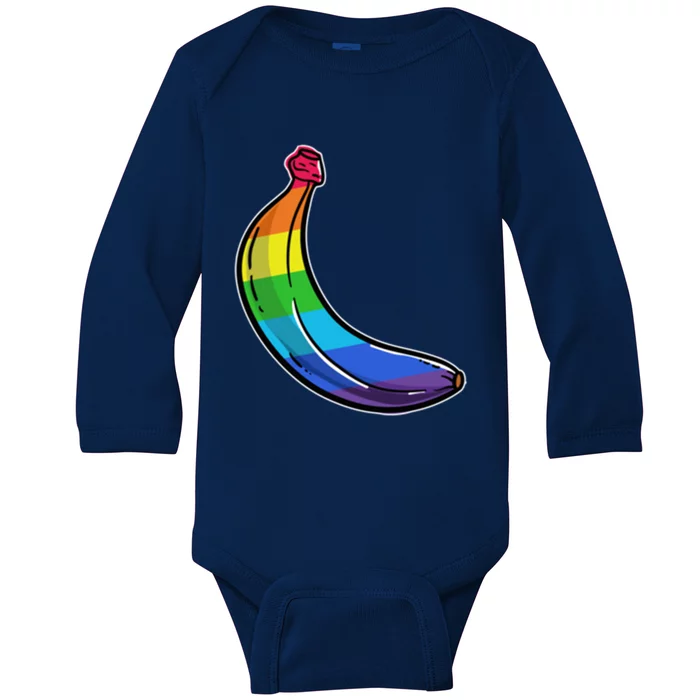 Lgbtq Banana Funny Pride Graphic Cute Rainbow Style Gift Baby Long Sleeve Bodysuit