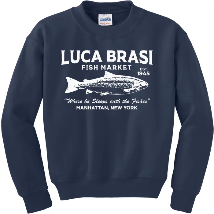 Luca Brasi Fish Market The Godfather Est 1945 Fishing Kids Sweatshirt