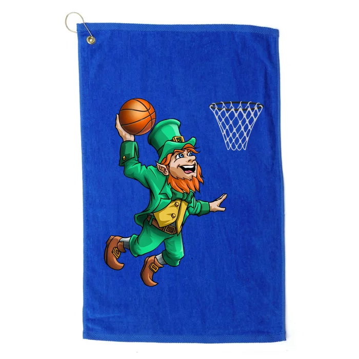 Leprechaun Basketball Funny St Patrick Day Dunk Ball Sport Gift Platinum Collection Golf Towel