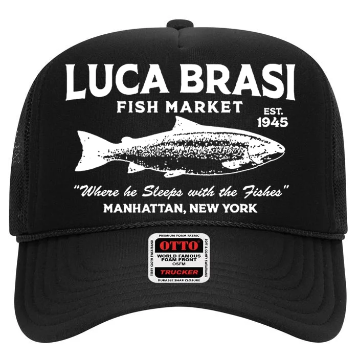 Luca Brasi Fish Market The Godfather Est 1945 Fishing High Crown Mesh Trucker Hat