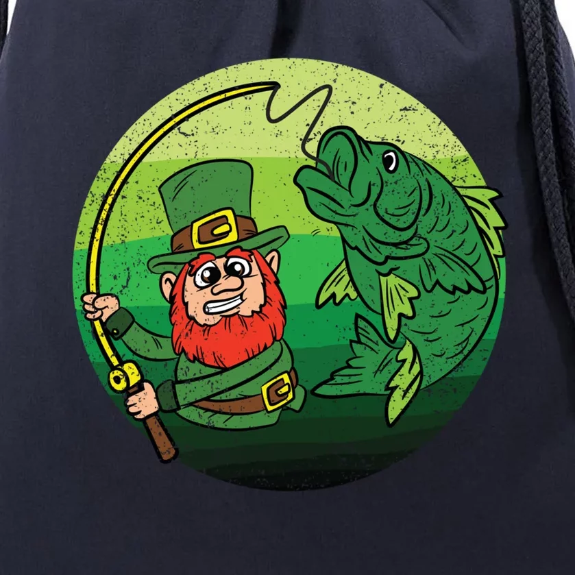 Leprechaun Bass Fishing St Patricks Day Irish Fisher Meaningful Gift Drawstring Bag