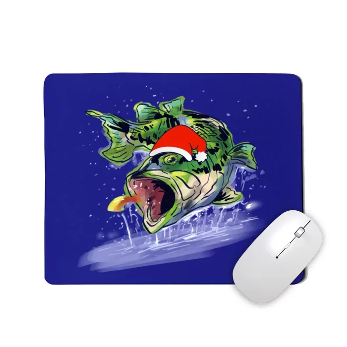 Largemouth Bass Fishing Merry Fishmas Gift Mousepad