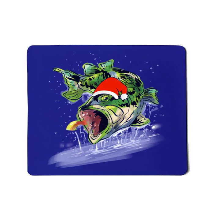 Largemouth Bass Fishing Merry Fishmas Gift Mousepad