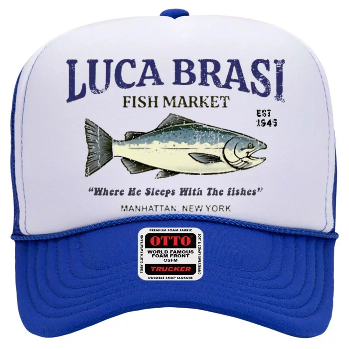 Luca Brasi Fish Market The Godfather Est 1945 Fishing High Crown Mesh Trucker Hat