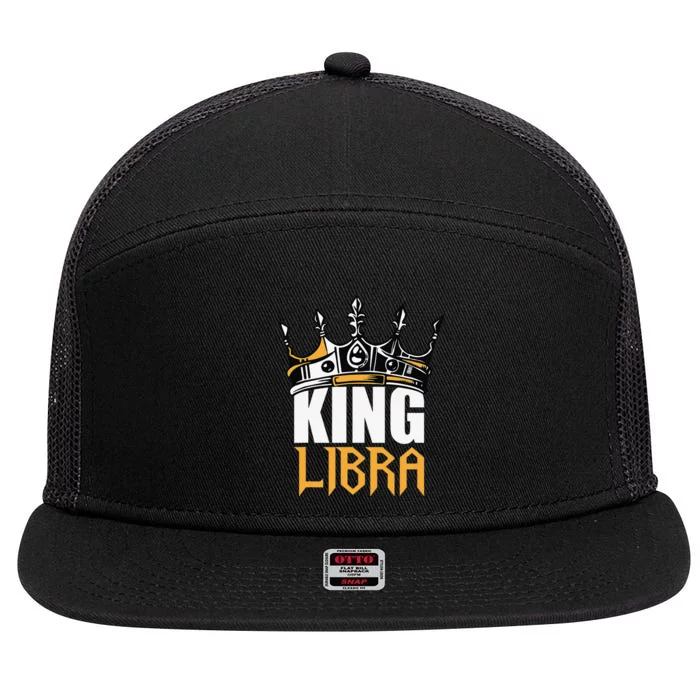 Libra Birthday Gifts King Libra Zodiac 7 Panel Mesh Trucker Snapback Hat