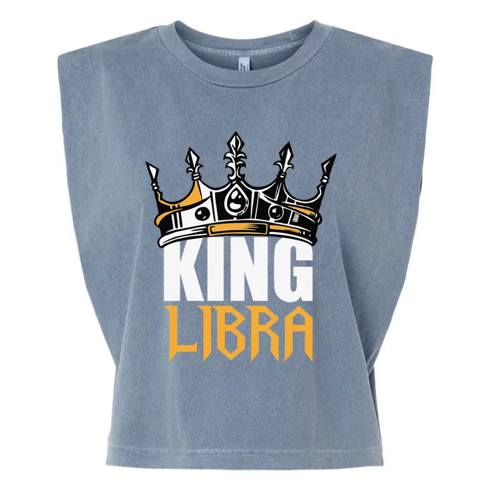 Libra Birthday Gifts King Libra Zodiac Garment-Dyed Women's Muscle Tee