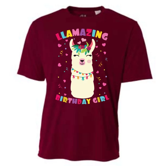 Llamazing Birthday Girl Cute Llama Alpaca Cooling Performance Crew T-Shirt