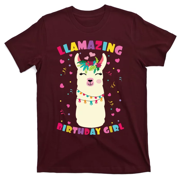 Llamazing Birthday Girl Cute Llama Alpaca T-Shirt