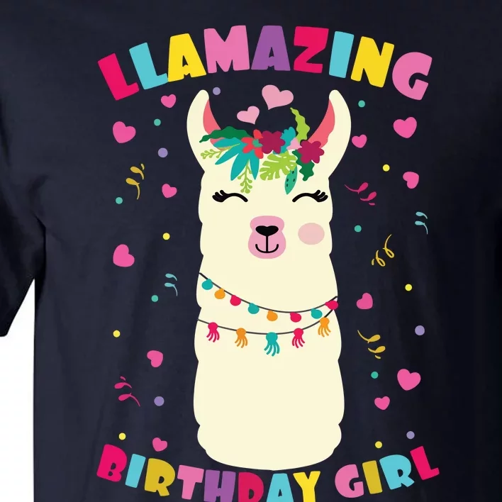 Llamazing Birthday Girl Cute Llama Alpaca Tall T-Shirt