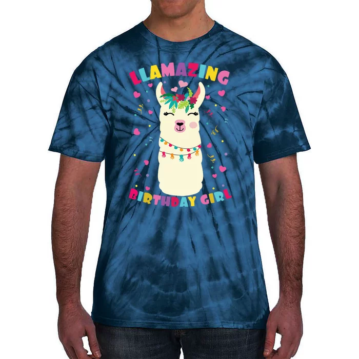 Llamazing Birthday Girl Cute Llama Alpaca Tie-Dye T-Shirt